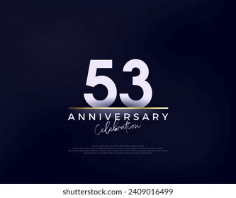 Simple modern and clean 53rd anniversary celebration vector. Premium vector background for greeting and celebration.