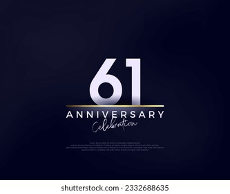 Simple modern and clean 61st anniversary celebration vector. Premium vector background for greeting and celebration.