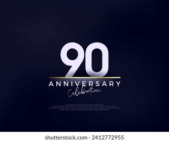 Simple modern and clean 90th anniversary celebration vector. Premium vector background for greeting and celebration.