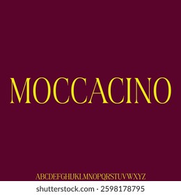 Simple modern clean condensed alphabet display font vector. Minimalist coffee shop typography style