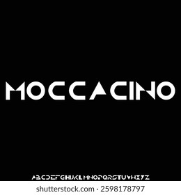Simple modern clean condensed alphabet display font vector. Minimalist coffee shop typography style
