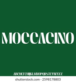 Simple modern clean condensed alphabet display font vector. Minimalist coffee shop typography style