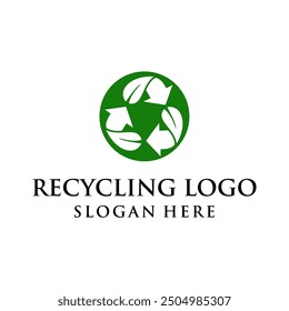 simple, modern, clean recycling logo concept