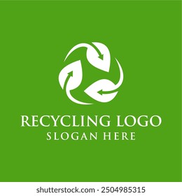 Concepto de logotipo de reciclaje simple, moderno y limpio