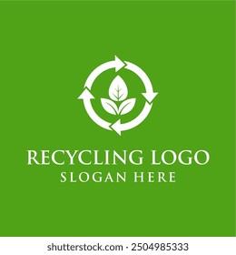 simple, modern, clean recycling logo concept