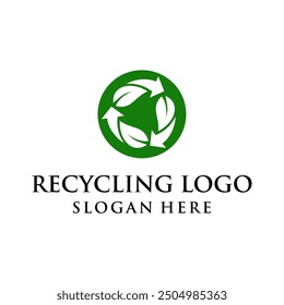 Concepto de logotipo de reciclaje simple, moderno y limpio