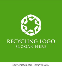 simple, modern, clean recycling logo concept