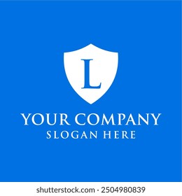 simple, modern, clean security shield letter concept.