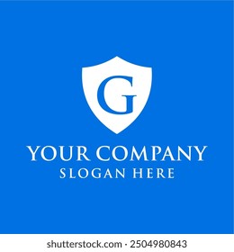 simple, modern, clean security shield letter concept.