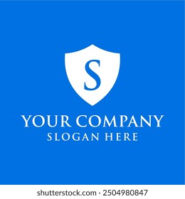 simple, modern, clean security shield letter concept.