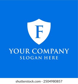 Concepto de letra de escudo de seguridad simple, moderno y limpio.