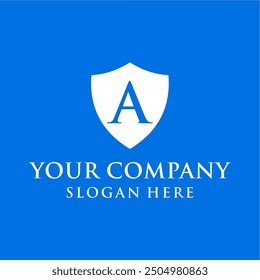 simple, modern, clean security shield letter concept.