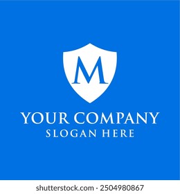 simple, modern, clean security shield letter concept.