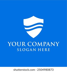 Concepto de letra de escudo de seguridad simple, moderno y limpio.