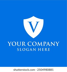 simple, modern, clean security shield letter concept.
