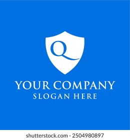 simple, modern, clean security shield letter concept.