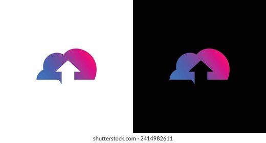 Simple and modern Cloud up logo design