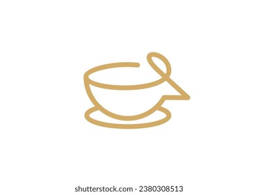 simple modern coffee bean line art logo design