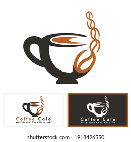 Simple modern coffee and cafe logo design template.  Coffee logo concept design.