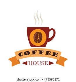 Simple modern coffee logo design template