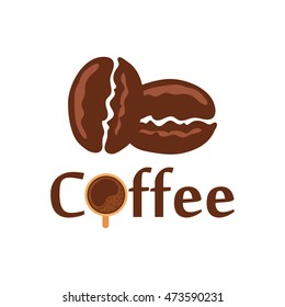 Simple modern coffee logo design template
