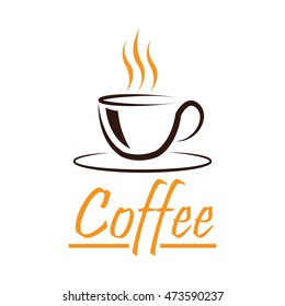 Simple modern coffee logo design template