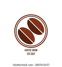 simple and modern coffee shop logo with brown coffee bean.