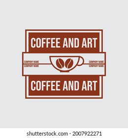 simple and modern coffee shop logo with rectangle shape
