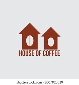 simple and modern coffee shop logo with house silhouette