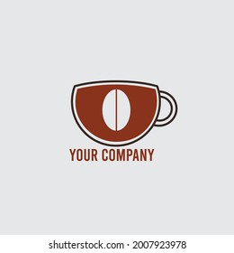 simple and modern coffee shop logo with coffee mug.