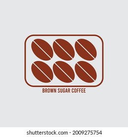 simple and modern coffee shop logo with six coffee beans.