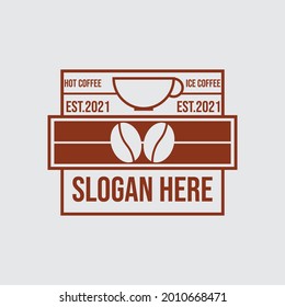 logotipo sencillo y moderno de la cafetería con tazón café marrón.