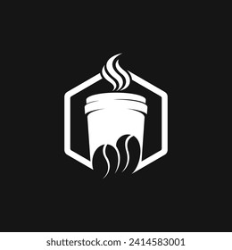 Simple and modern coffee shop logo design for professional business. Ready to use logo vector art for personal and commercial branding. vintage, coffee bean, cup, hot