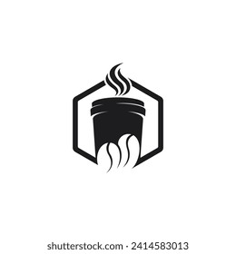 Simple and modern coffee shop logo design for professional business. Ready to use logo vector art for personal and commercial branding. vintage, coffee bean, cup, hot