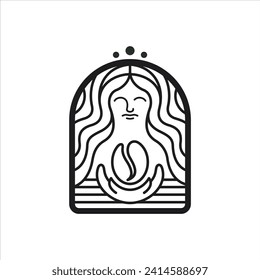 Diseño sencillo y moderno del logotipo de la cafetería para negocios profesionales. Listo para usar el logotipo vectorial art para marca personal y comercial. vintage, frijol de café, taza, caliente