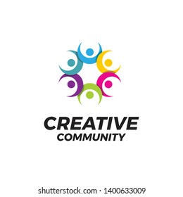 simple modern colorful creative community logo template 