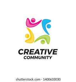 simple modern colorful creative community logo template 