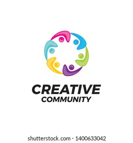 simple modern colorful creative community logo template 