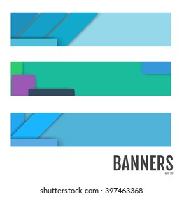 Simple modern colorful horizontal vector banners in a material design style