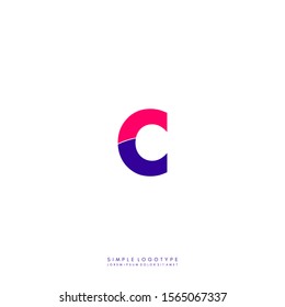 simple modern colorful monogram C logo letter isolated on white background design concept