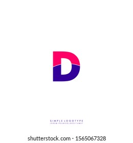 simple modern colorful monogram D logo letter isolated on white background design concept