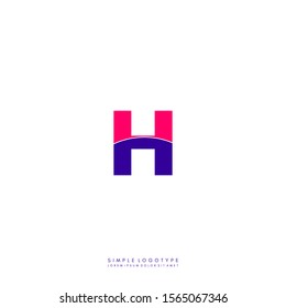 simple modern colorful monogram H logo letter isolated on white background design concept