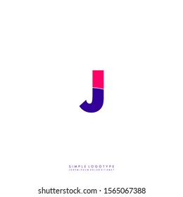 simple modern colorful monogram J logo letter isolated on white background design concept