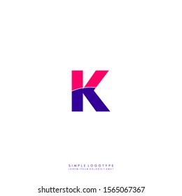 simple modern colorful monogram K logo letter isolated on white background design concept