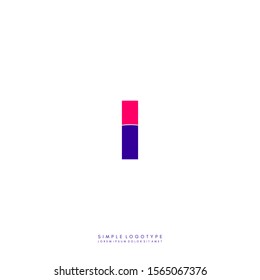simple modern colorful monogram I logo letter isolated on white background design concept