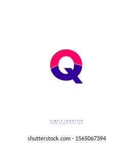 simple modern colorful monogram Q logo letter isolated on white background design concept