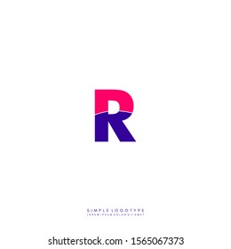 simple modern colorful monogram R logo letter isolated on white background design concept