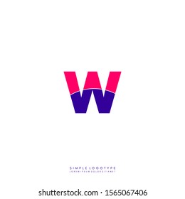 simple modern colorful monogram W logo letter isolated on white background design concept