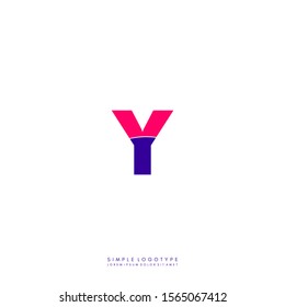 simple modern colorful monogram Y logo letter isolated on white background design concept