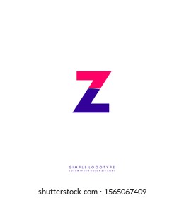 simple modern colorful monogram Z logo letter isolated on white background design concept